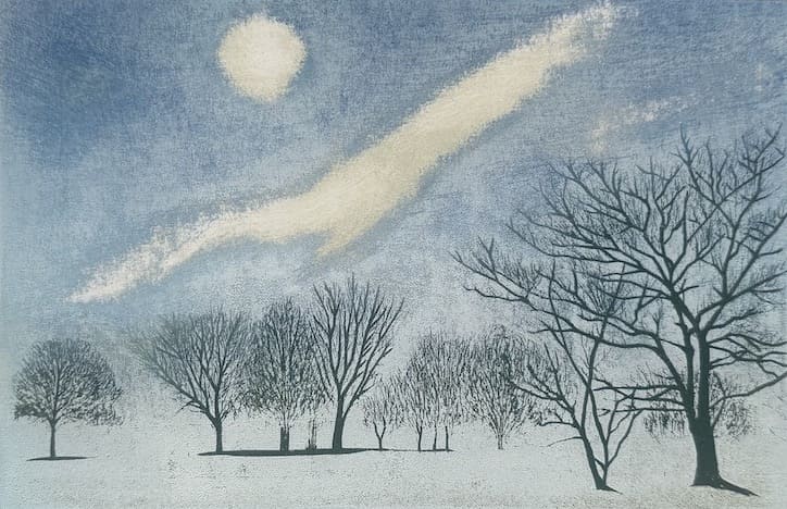 Takashi Hirose – Winter Park – estampe japonaise paysage d’hiver