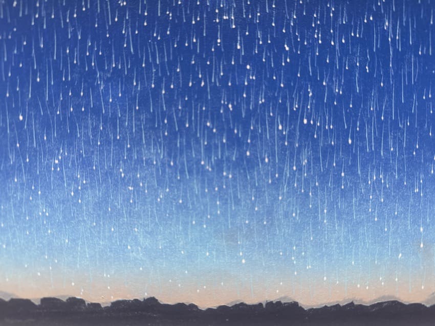 Takashi Hirose – Starry Night – estampe japonaise sosaku hanga ciel nocturne