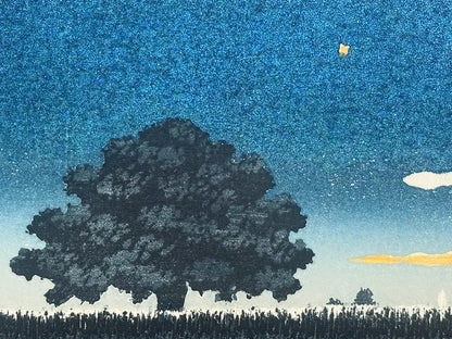 estampe japonaise contemporaine Hajime Namiki ciel nocturne et étoiles