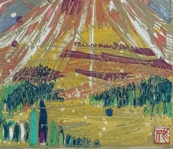 Estampe japonaise de Seiko Kawachi : Au pays de l'or (VI)