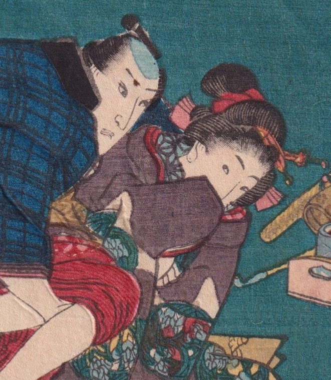 Dans l'intimité du quotidien - estampe japonaise shunga (érotique)