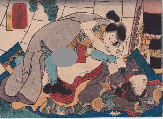 estampe japonaise érotique shunga vers 1855 